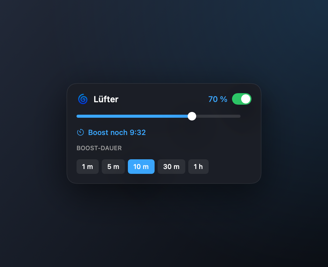 Helmlet: Lüfter-Boost auf 70 % mit eigenem Timer